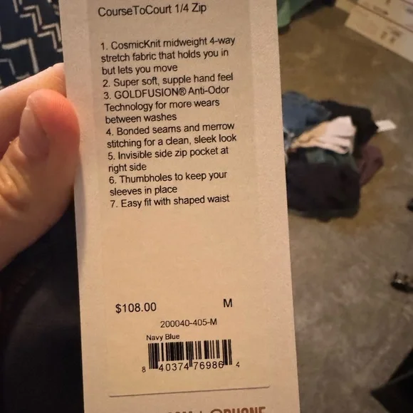 RHONE Women's Course to Court 1/4 Zip Pullover Navy Sweatshirt medium - Picture 5 of 5